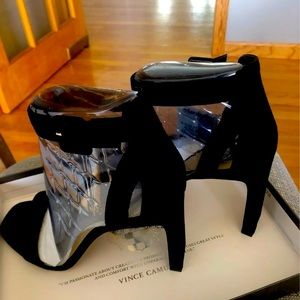 Vince Camuto black suede heels